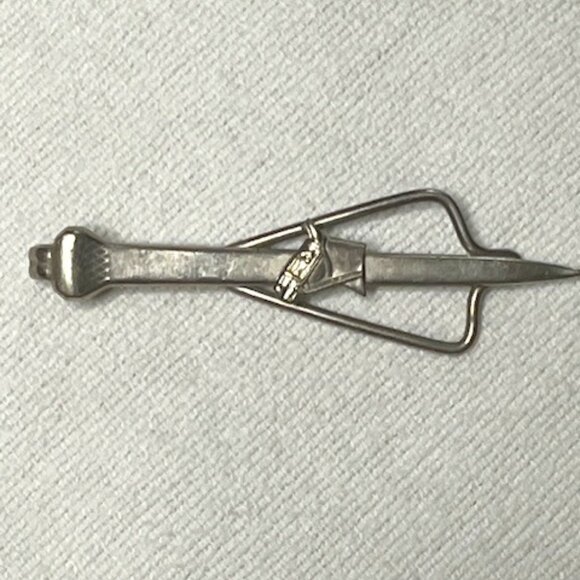 VTG Silver Tone Horse Head Equine Money Tie Clip Bar 2.5" - Picture 1 of 7